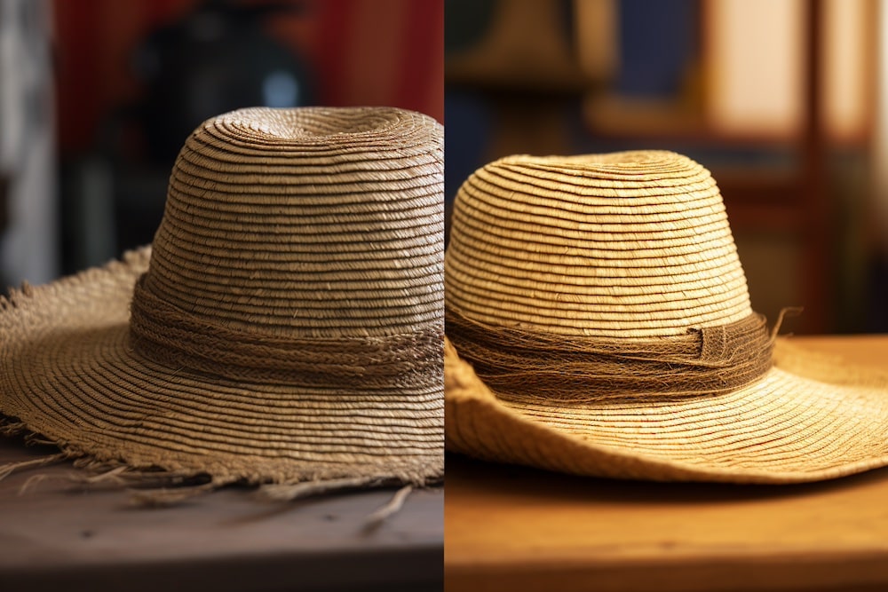 Ancien chapeau de paille de poupée XXème