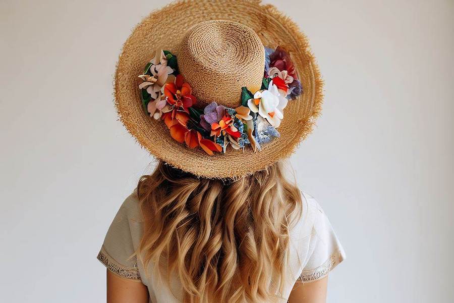 Lot De 20 Chapeaux De Paille DIY – Blanc Cassé – Taille 28 Cm – Pour Plage, Fête Western, Bricolage Et Décoration