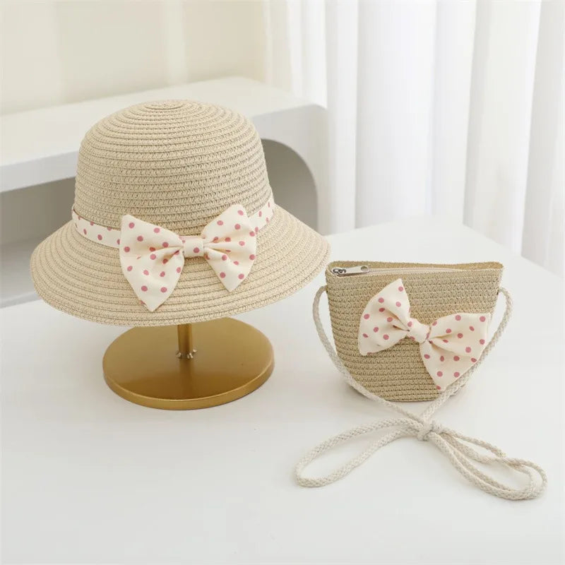 Chapeau de Paille Bebe Fille Ete Beige