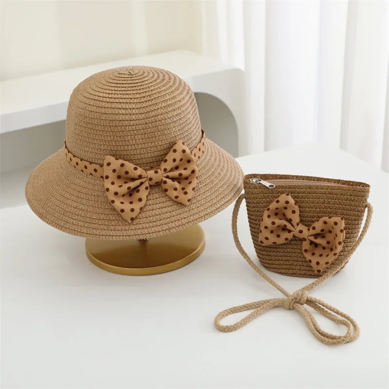 Chapeau de Paille Bebe Fille Ete Marron