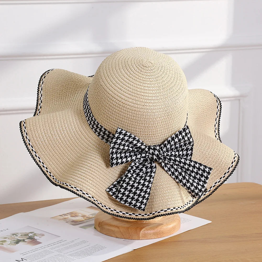 Chapeau de Paille Femme Vintage Beige
