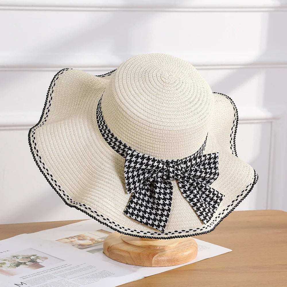 Chapeau de Paille Femme Vintage Blanc