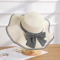 Thumbnail for Chapeau de Paille Femme Vintage Blanc