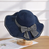 Thumbnail for Chapeau de Paille Femme Vintage Bleu