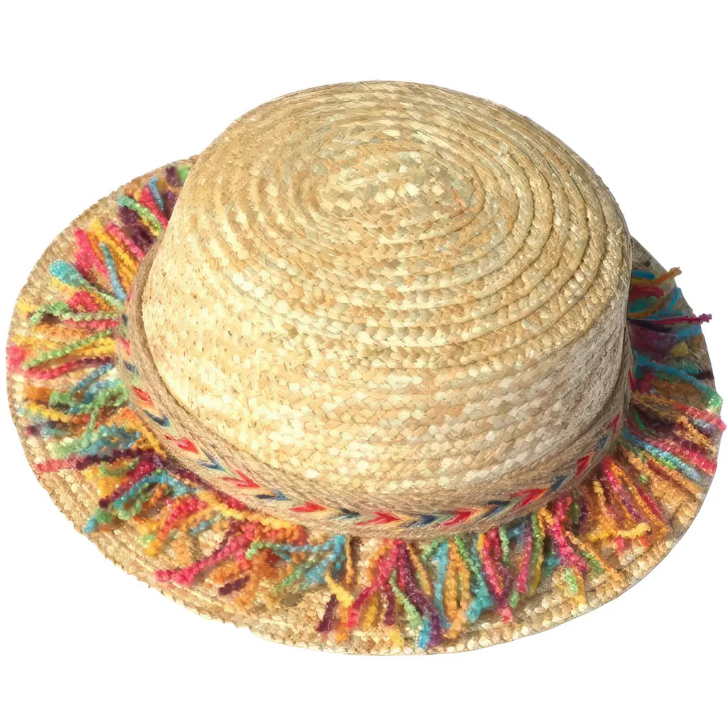 Brandsseller Chapeau sombrero 60 cm – Chapeau mexicain en paille pour femmes et hommes – Idéal pour plage, été, carnaval, fête – Naturel/Bleu/Rouge Brandsseller Chapeau sombrero 60 cm – Chapeau mexicain en paille pour femmes et hommes – Idéal pour plage, été, carnaval, fête – Naturel/Bleu/Rouge