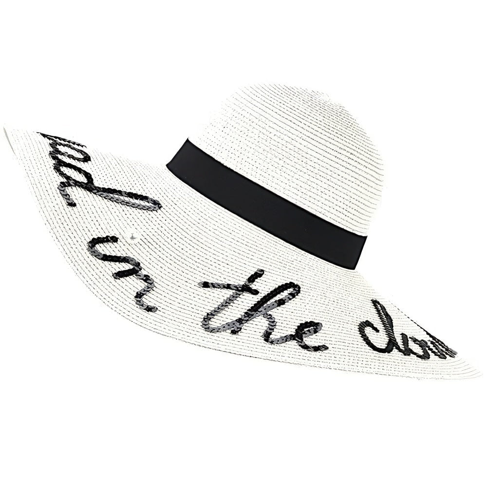 Chapeau de Paille Inscription Sequins