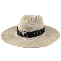 Thumbnail for Chapeau de Paille Large Bord Homme Beige