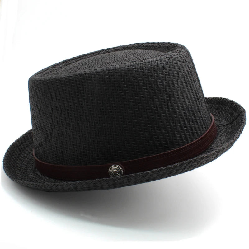 Chapeau De Paille Homme Pork Pie Noir