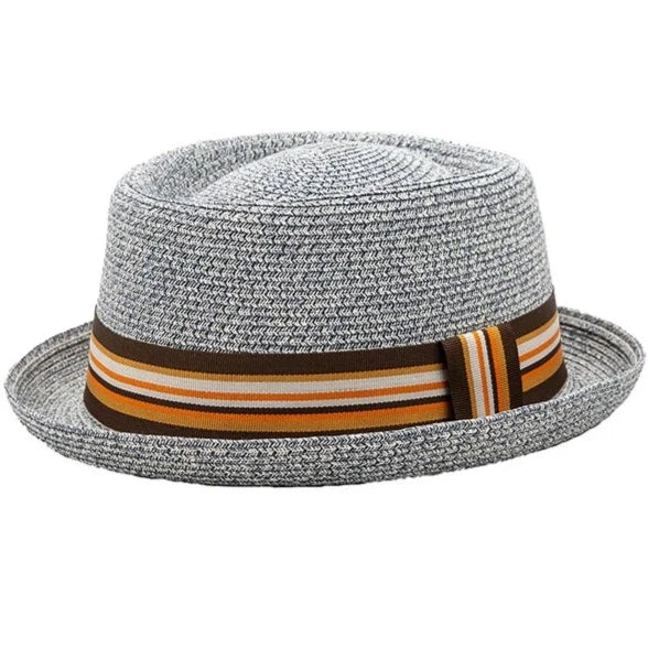 Chapeau Pork Pie Paille Gris