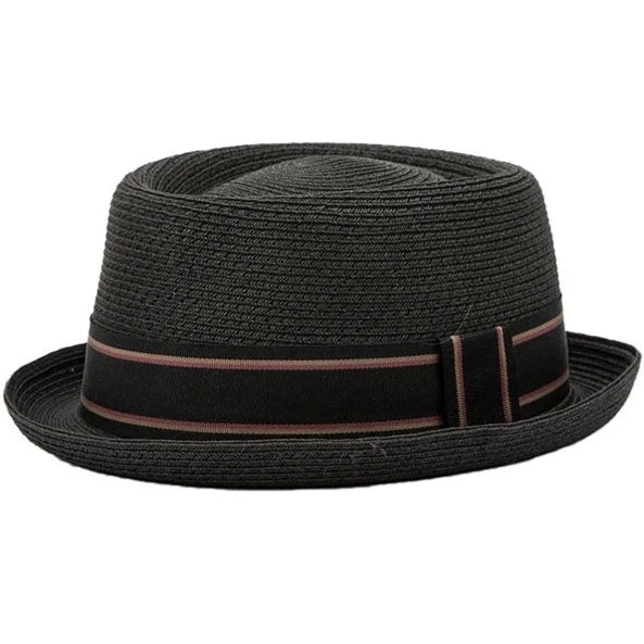 Chapeau Pork Pie Paille Noir