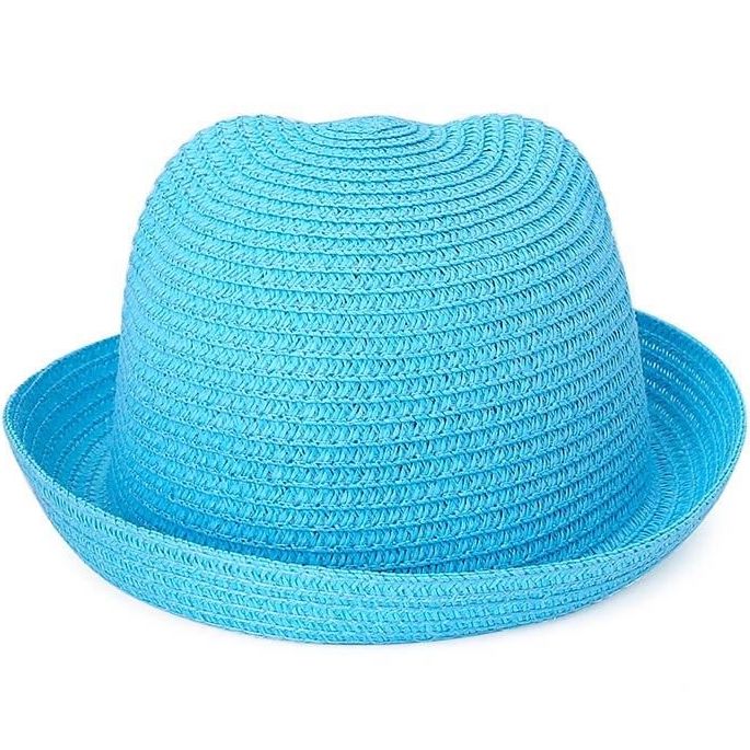 chapeau en paille bebe bleu