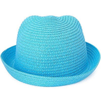 Thumbnail for chapeau en paille bebe bleu