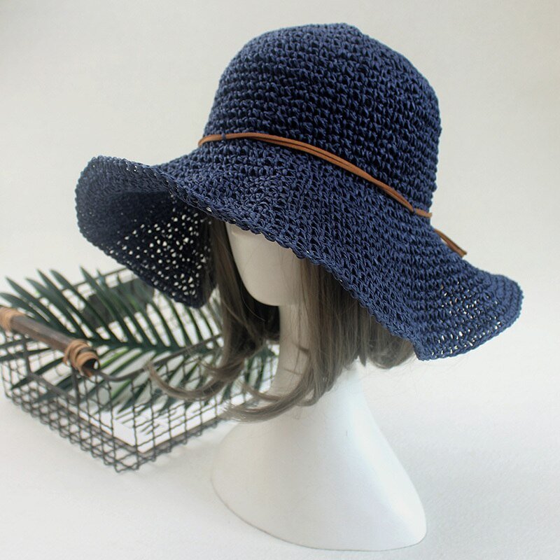Chapeau de Soleil,Chapeau de paille en raphia naturel pour femmes et  filles,à la mode,ruban d'ombrage souple,panama[C629930676]