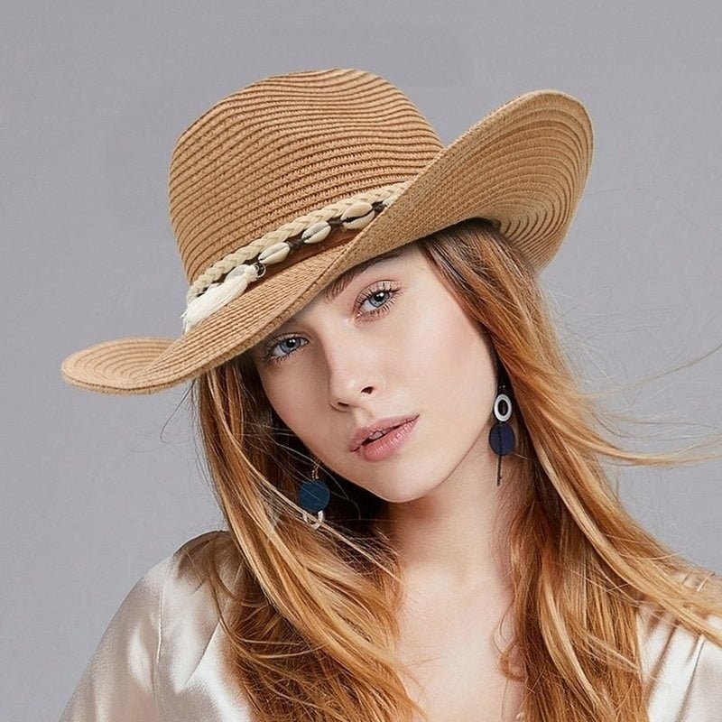Chapeau Cowboy Femme/homme - Style Western Australien - Large Bord - Cuir Décoratif - Plusieurs Coloris