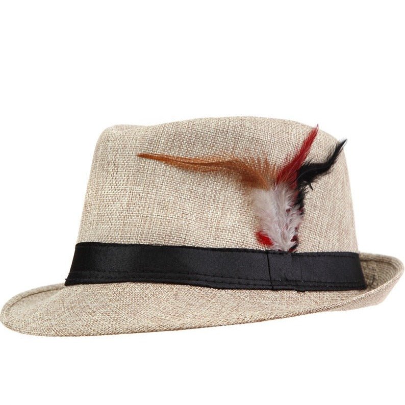 chapeau de paille avec plume