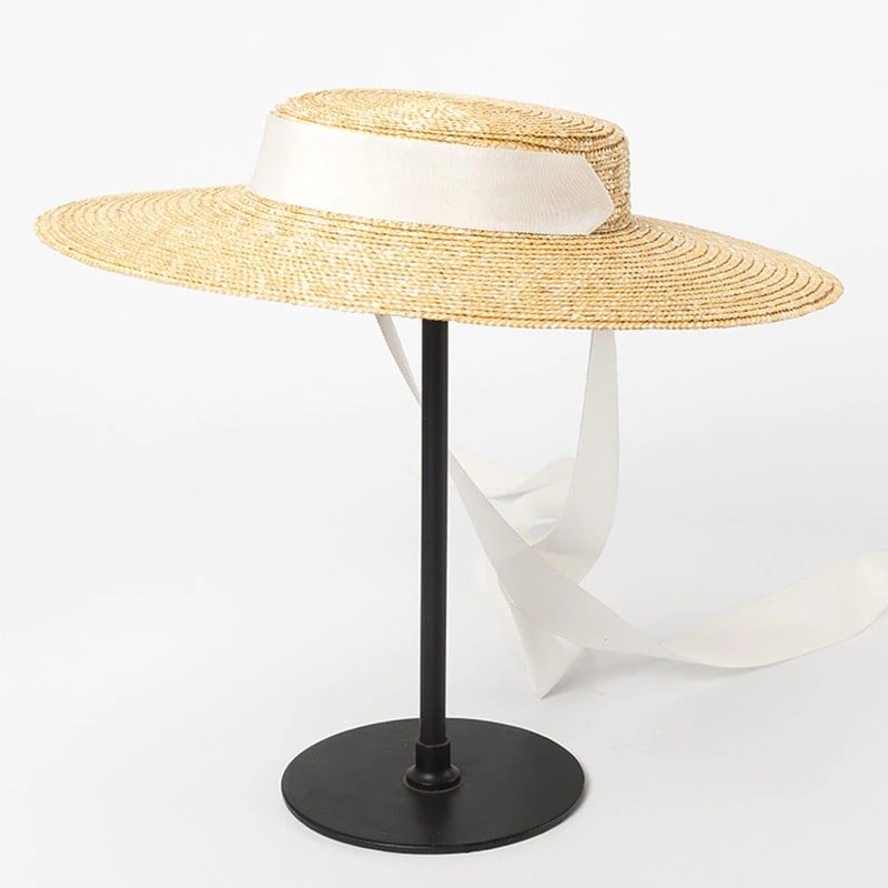 chapeau de paille provencal ruban blanc