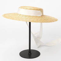 Thumbnail for chapeau de paille provencal ruban blanc