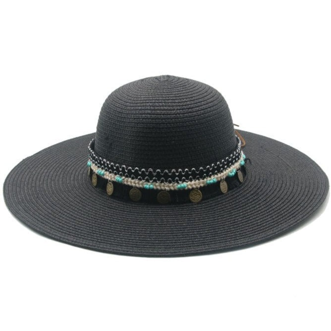 chapeau de paille femme noir