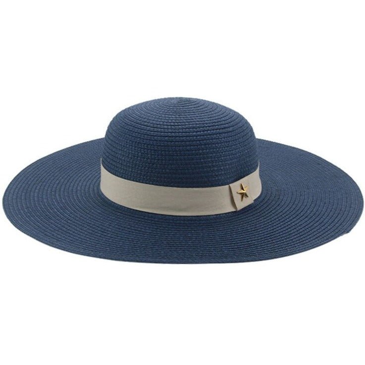 Chapeau de soleil en paille à large bord pour femme avec nœud imprimé Chapeau de soleil en paille à large bord pour femme avec nœud imprimé