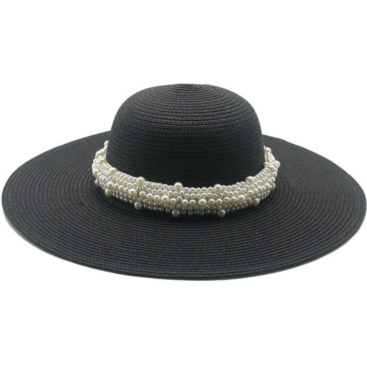 chapeau paille femme avec perles