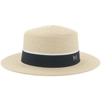 Thumbnail for chapeau en paille femme noir et blanc