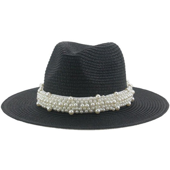 chapeau de paille femme Noir