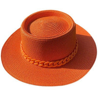 Thumbnail for chapeau couleur orange femme paille
